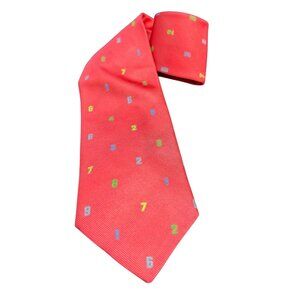 Breuer 100% Silk Luxury Necktie Numbers Themed Hand Made In Italy